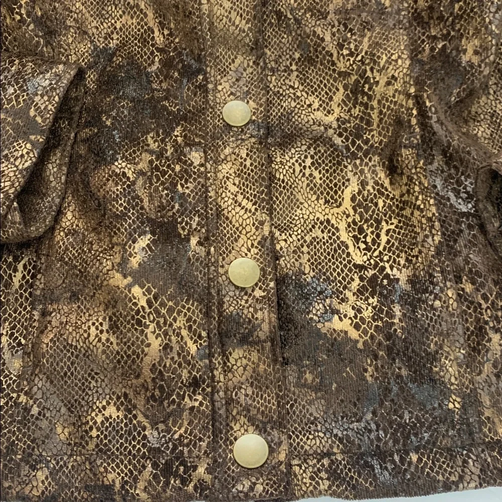 Chico's Dark Brown Metallic Jacket Sz 2 $119 - Picture 6 of 11